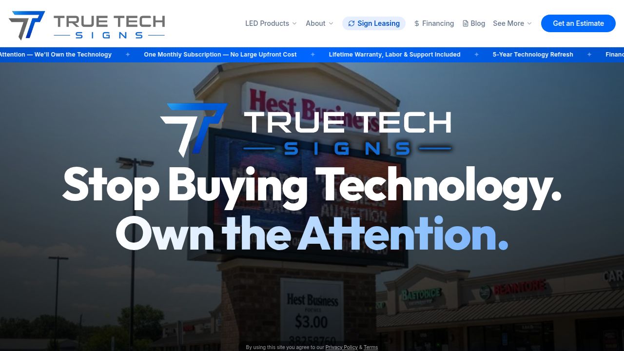 LED Business Signs | Outdoor Digital Monument Signs | True Tech Signs